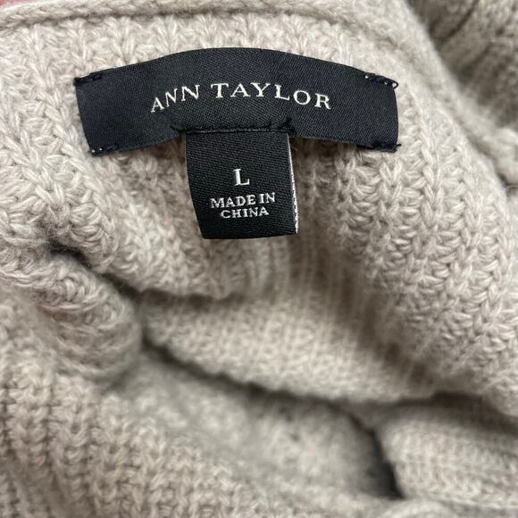 Ann Taylor Cowl Neck Sweater Womens Large Chunky Wool Cashmere Cozy Minimalist - Picture 5 of 6